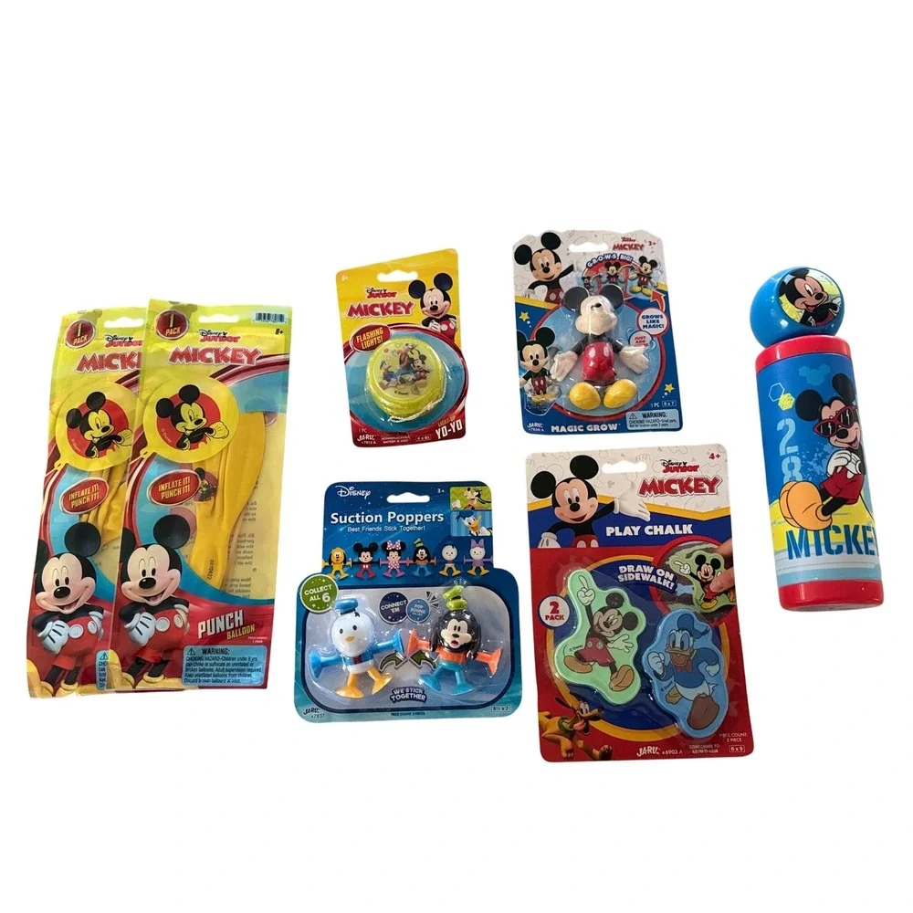 LOT 7 Disney Junior Mickey Mouse Clubhouse Toy Yo-Yo Chalk Magic Grow Pumper New